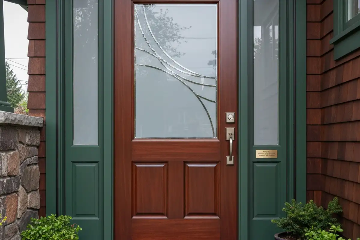 Professional door installation with vinyl siding at Seattle WA home by Next Level Exteriors