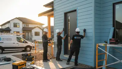 Professional door installation with weatherproof vinyl siding in Seattle, WA
