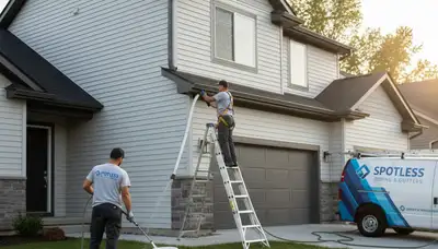 Professional gutter cleaning service in Seattle WA protecting vinyl siding from rain damage