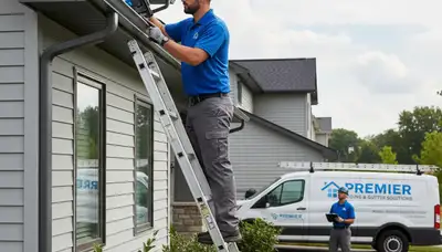Seattle, WA gutter inspection by vinyl-siding experts checking roof drainage and home water damage protection