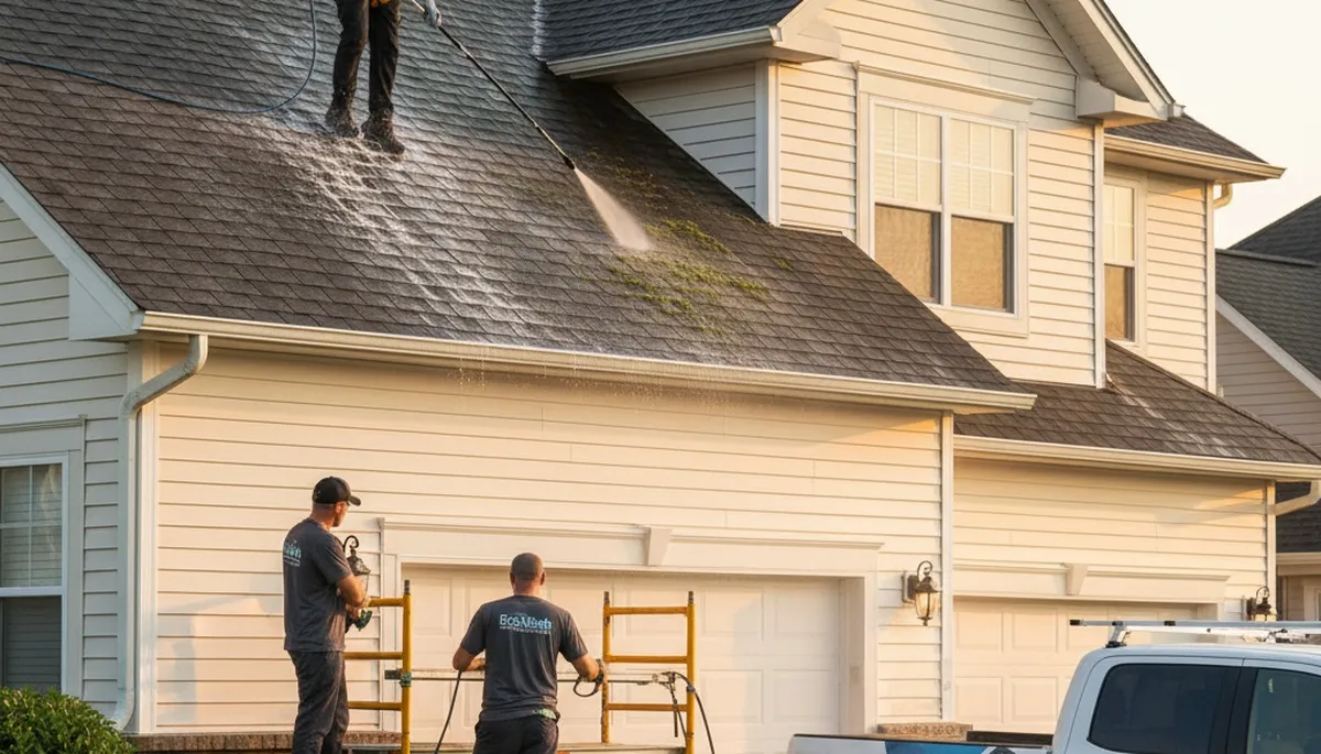 Professional roof cleaning and vinyl siding maintenance in Seattle, WA by Next Level Exteriors