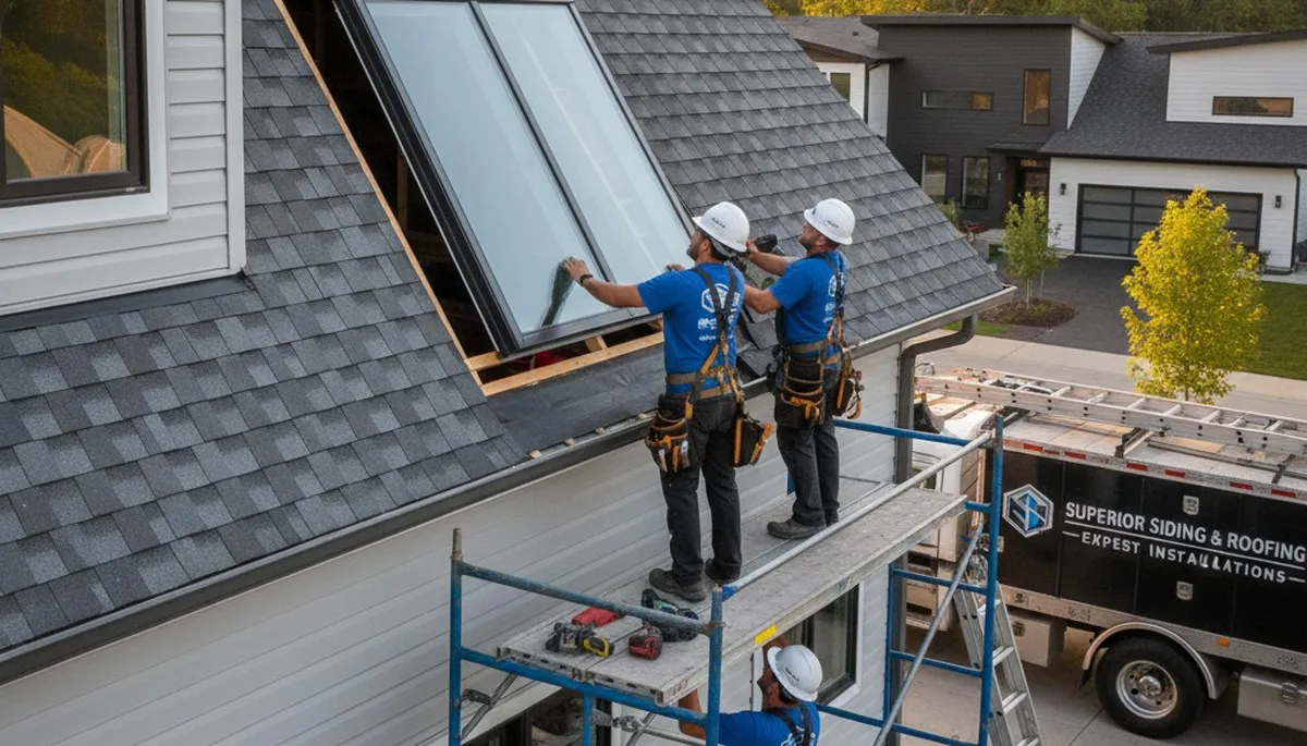 Professional skylight installation on vinyl siding home in Seattle, WA by Next Level Exteriors