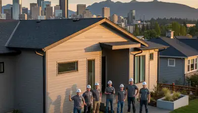 Professional vinyl siding contractors in Seattle WA installing durable home exterior panels
