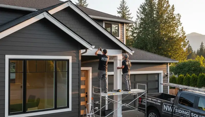 Vinyl siding contractors enhancing home exterior in Seattle, WA