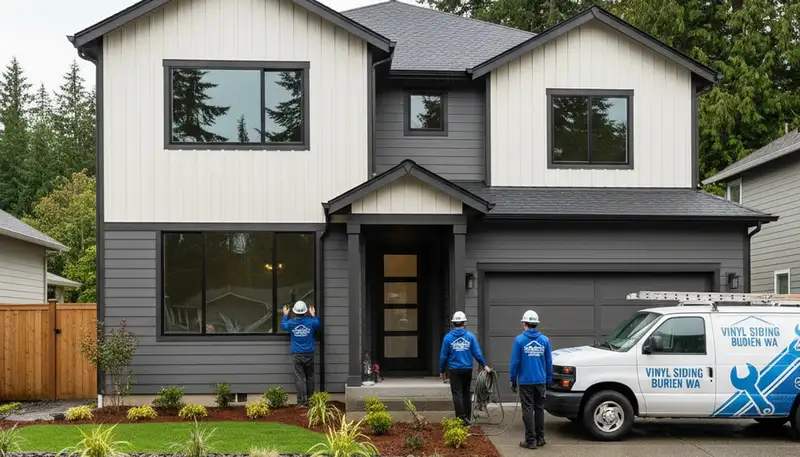 Vinyl siding contractors enhancing home exteriors in Seattle WA neighborhood