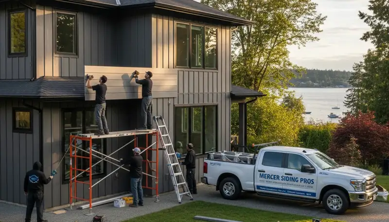 Vinyl siding installation by professional contractors in Seattle WA homes