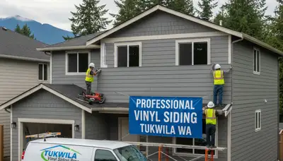 Professional vinyl siding contractors in Seattle WA installing durable home exterior panels